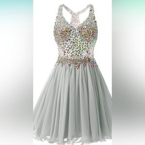 Sleeveless Crystal Beaded Dress Size 16 Plus NWT